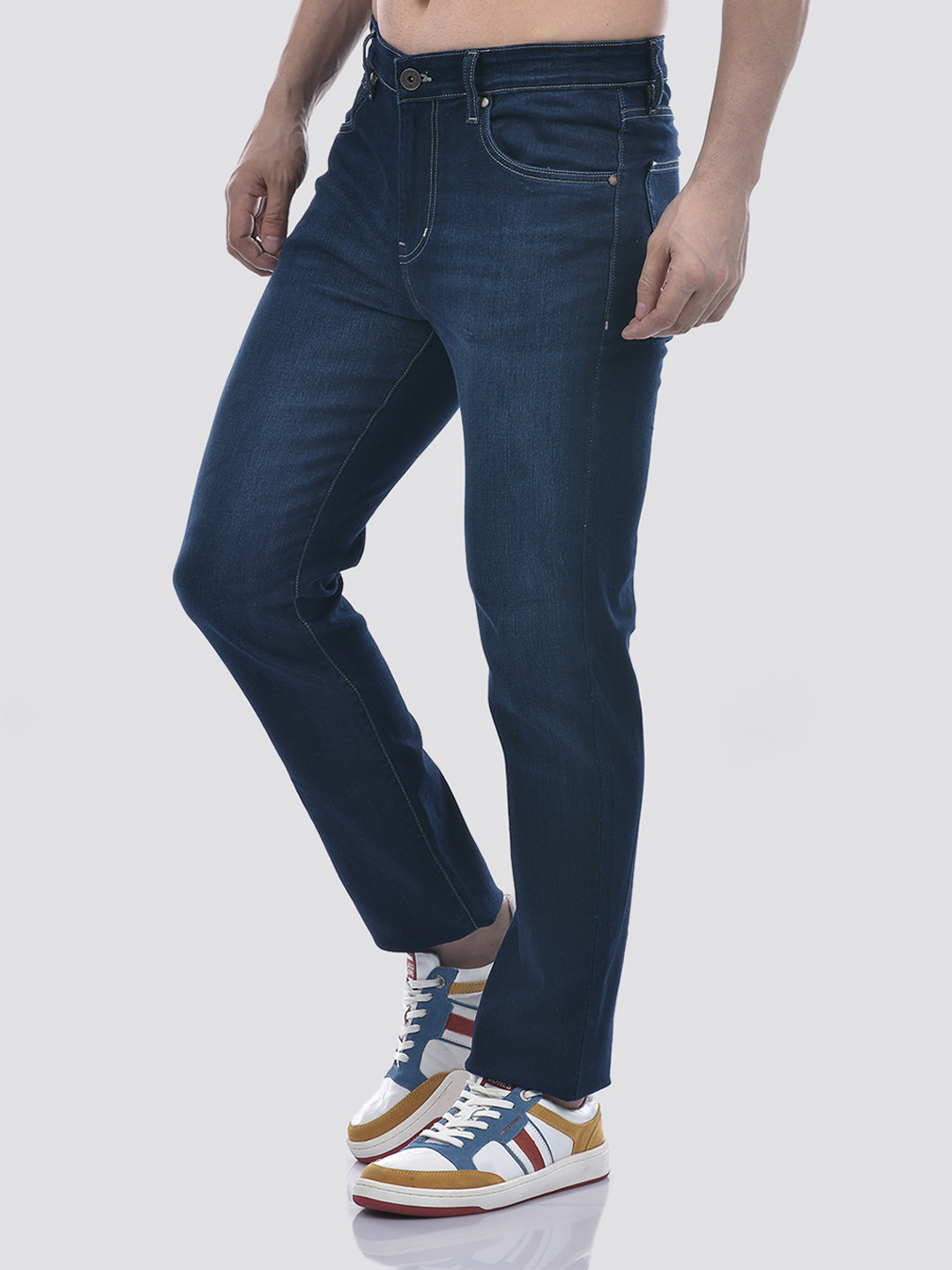 Numero Uno Men Solid Dark Blue Jeans